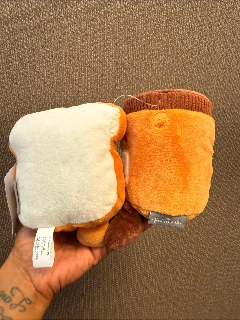 Hallmark Plush Peanut Butter & Jelly Friend Set - Brown, Pink, White